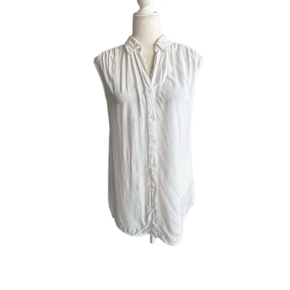 Vero Moda White Sleeveless Button-Down Blouse SZ S